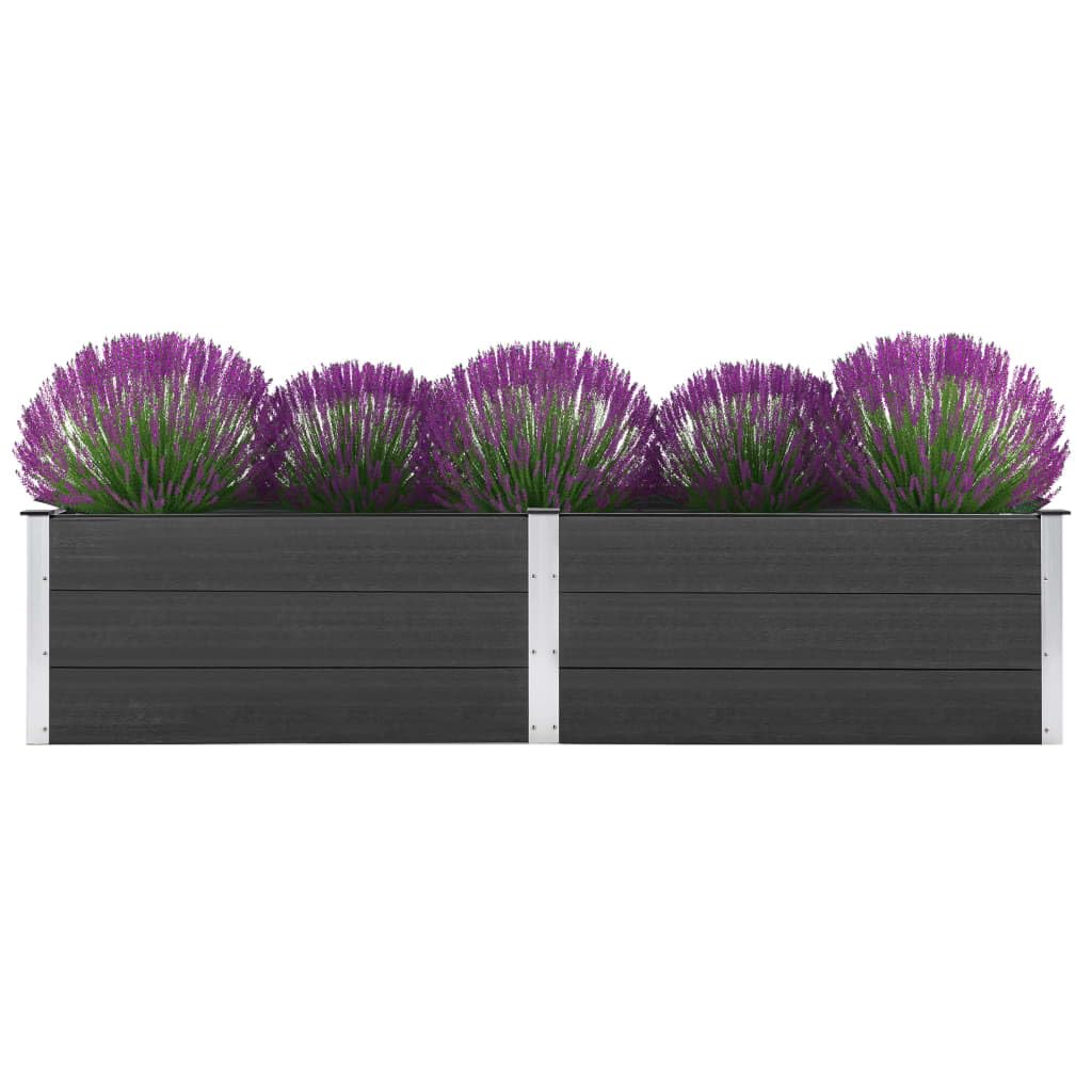 vidaXL Hochbeet Pflanzkübel Gartenbeet Blumenbeet Pflanzkasten Kräuterbeet Blumenkasten Pflanzkasten Gemüsebeet Pflanzbeet 250x50x54cm WPC Grau