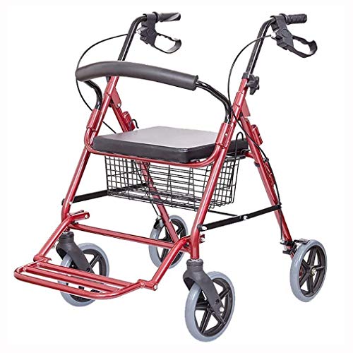 Lauflernwagen Faltbar Walking Mobilitätshilfe Lauflernwagen Rollator Einkaufswagen Trolley mit Sitz und Handbremse für ältere Menschen Vorwärts laufen