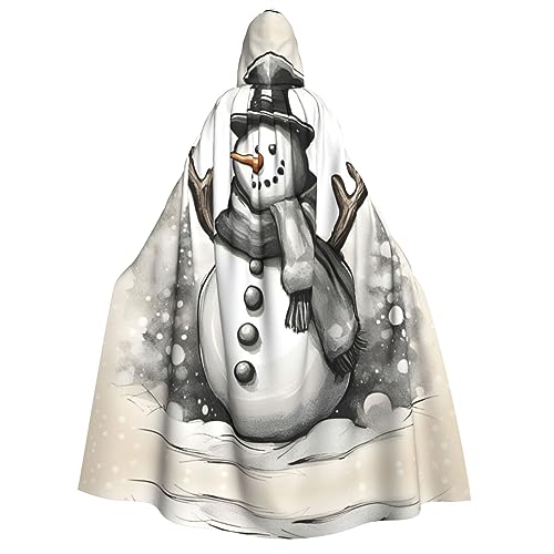 WURTON Weihnachts-Schneemann-Kostüm, Unisex, mit Kapuze, für Damen und Herren, Vampir, Halloween, Cosplay, Karneval, Mottoparty