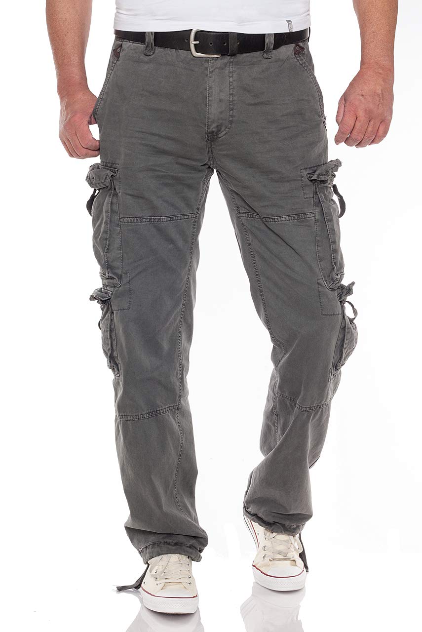 Jet Lag Herren Cargohose FW-012, Farbe:Charcoal, W33, L32