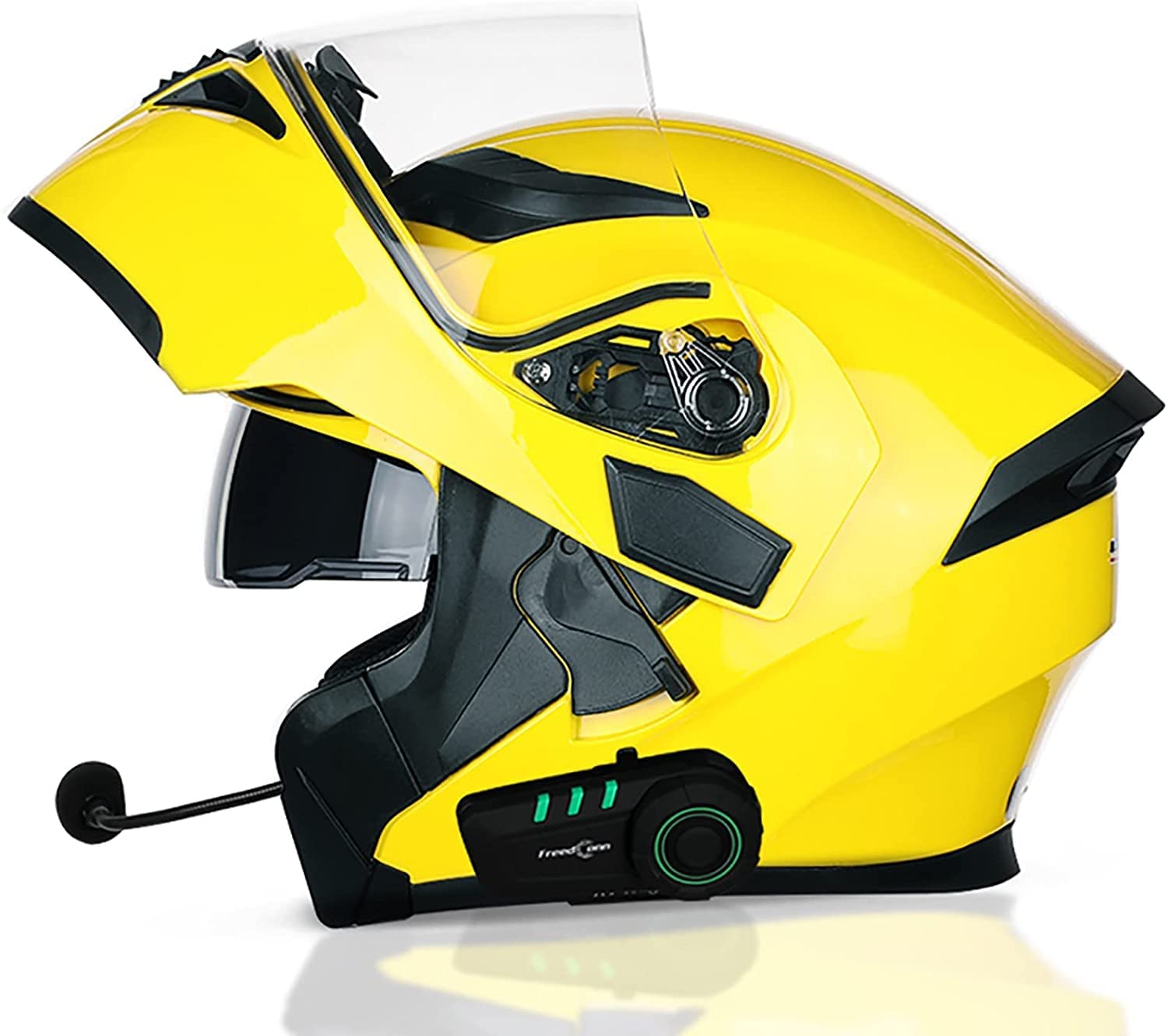 Motorradhelm-Bluetooth-Helm Motorrad Klapphelm Damen Und Herren,DOT/ECE Zertifiziert Motorradhelm Integralhelme Mit Doppelvisier,Integriert Mikrofon Für Automatische Reaktion