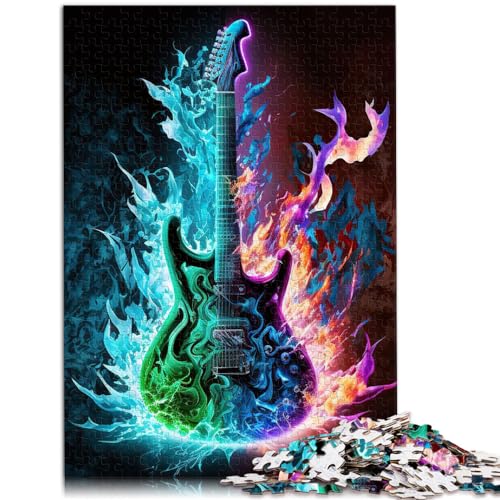 Puzzles für Guitar Fire, 1000-teiliges Holzpuzzle, Spaß für Aktivitäten zu Hause, Geburtstagsgeschenk, Reisegeschenk, 1000 Stück (50 x 75 cm)