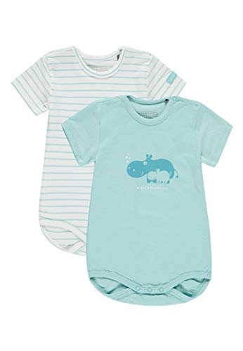 Bellybutton Kids Unisex Baby Set 2 TLG. (Body 1/4 Arm) Bekleidungsset, Blau (Petit Four|Cyan 3640), 92