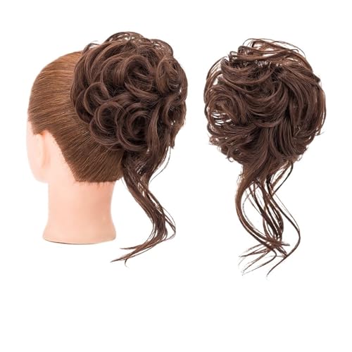 Haarteil Synthetisches, lockiges, elastisches Band, Chignon, Donut mit Zöpfen, Haargummis, unordentliches Dutt-Haar, Hochsteckfrisur, Haarteile, Verlängerungen for Frauen Haarverlängerung(1)