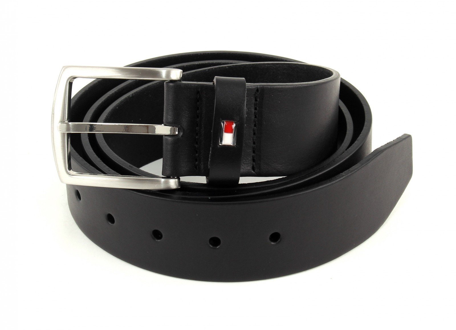 Tommy Hilfiger Herren Gürtel New Denton Belt 4.0 Ledergürtel, Schwarz (Black), 115