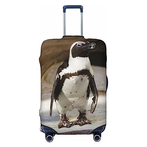 Reisegepäckhülle mit afrikanischem Pinguin, strapazierfähig, passend für 45,7 - 81,3 cm große Gepäckstücke, Größe M, Schwarz, Medium