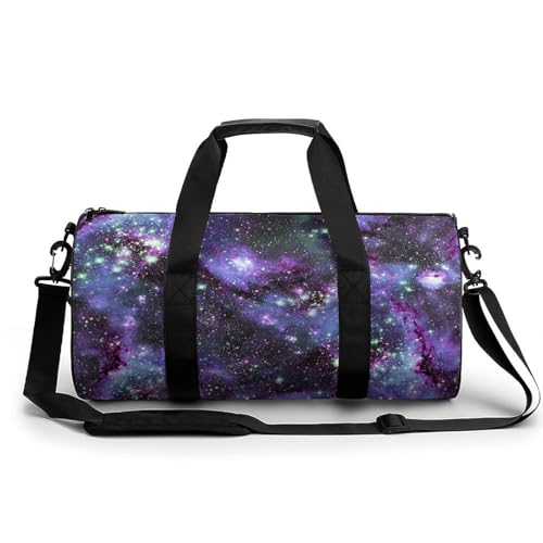 Galaxie Lila Sport Duffel Bag Sporttasche Reisetasche Handgepäck Tasche Schwimmtasche Weekender Bag 45x23x23cm