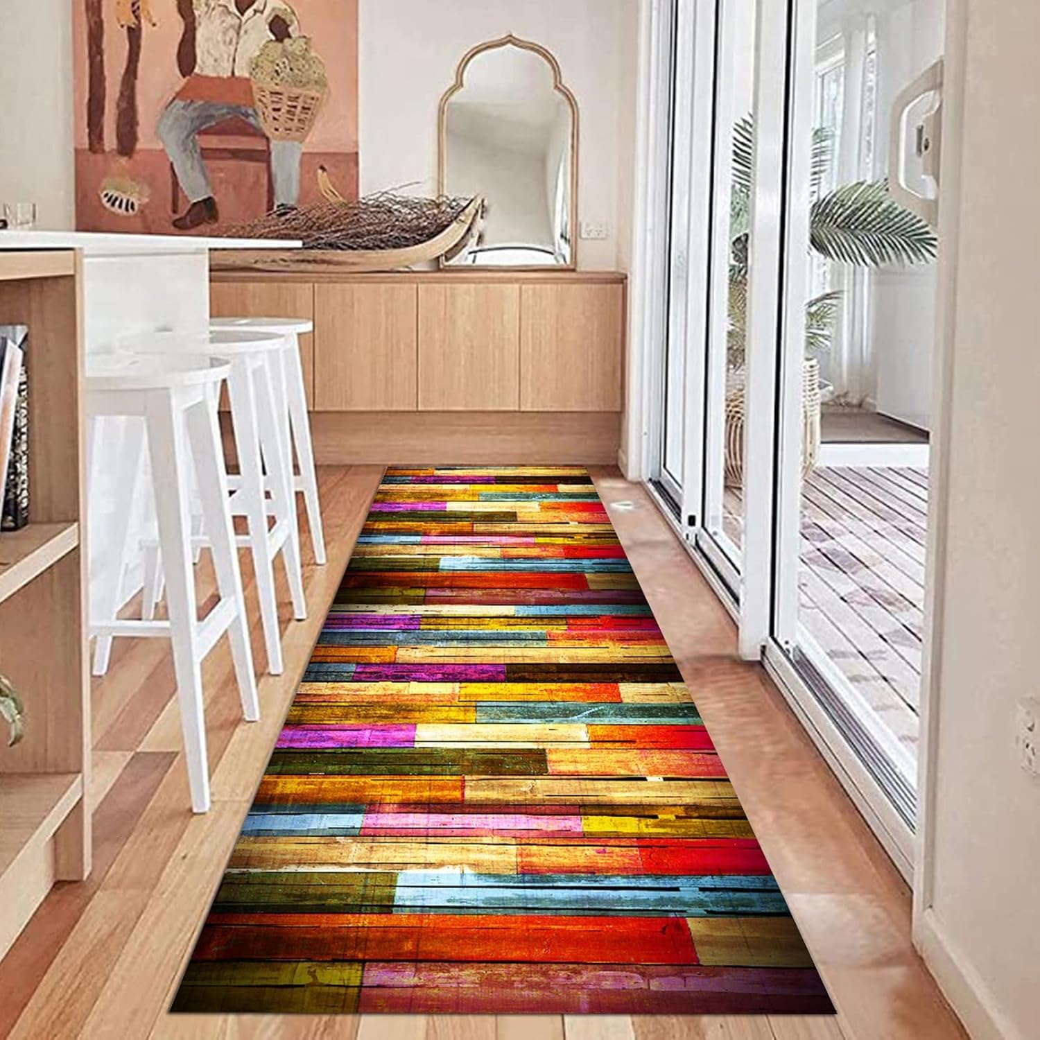 rutschfeste, waschbare Teppichläufer für den Flur – Küche, Flur, Treppen, schmaler Läufer – extra Lange Teppiche für Zuhause – modernes Design, 70 x 100 cm