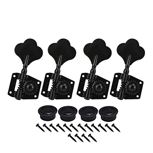 Gitarren Stimmwirbel Eingestellt 4 STÜCK Bass-Maschinenköpfe 4R-Tuning-Tuner-Tuner Offener Gang Für Rechtshänder Bass (Color : Black)