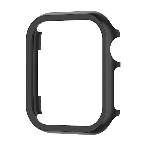 TONECY Gehäuse aus Aluminiumlegierung für Apple Watch Series 7 41 mm 45 mm Metall Bumper Cases für iWatch 6 SE 5 3 40 mm 44 mm Rahmen Schutzhülle (Farbe: Svart, Größe: 44 mm)