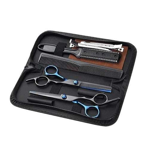 KANUZ Haarschere Friseur Schneiden Effilierschere Set Haarschneiden Salon Haarschere Heimgebrauch für Mann Frau (Farbe: 6.0 8set hl)