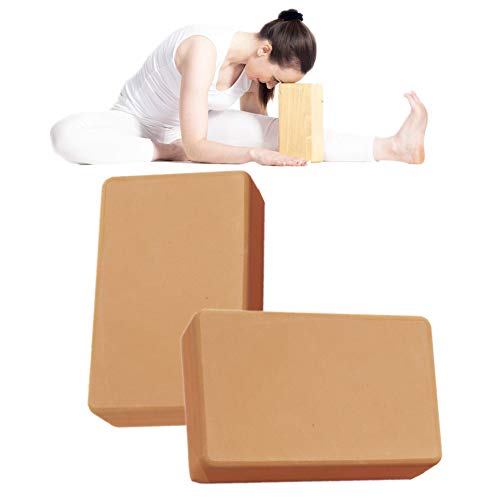 Rysmliuhan Shop Yoga Blöcke Yoga Block Schaumblock mit hoher Dichte Yoga Block Schaum Schaumblöcke Unterstützen Sie Deepen for Yoga Pilates Kopfblock woodencolor,2pcs