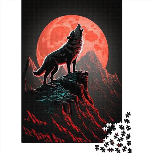 Kunstpuzzle für Erwachsene 500 Teile Wolfsholzpuzzle Puzzles für Erwachsene Interessante Puzzles zur Stressreduzierung 52x38cm