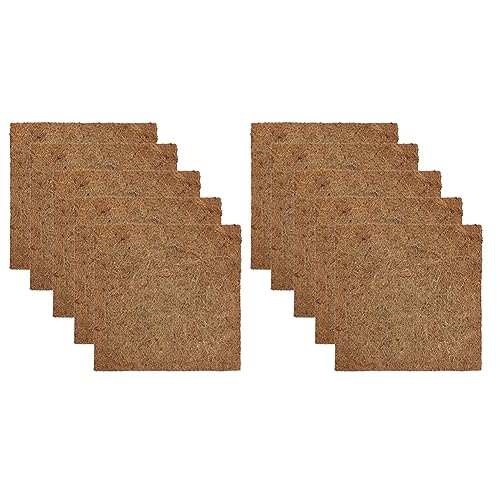 Knadgbft Wiederverwendbare Nistkasten-Pads für Hühnerstall, 33 x 33 cm, natürliche Kokosfaser, für Garten, Rasen, Outdoor, 10 Stück