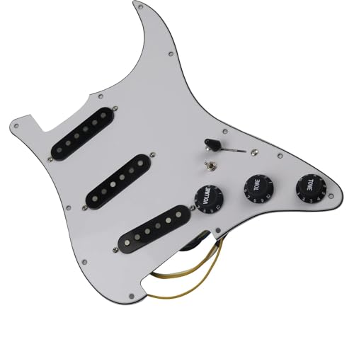 Standard-Pickguard-Tonabnehmer 7-Wege-Typ, voll bestücktes, vorverdrahtetes Schlagbrett, SSS-Single-Coil-Tonabnehmer, exquisites Set für E-Gitarre (Color : T)