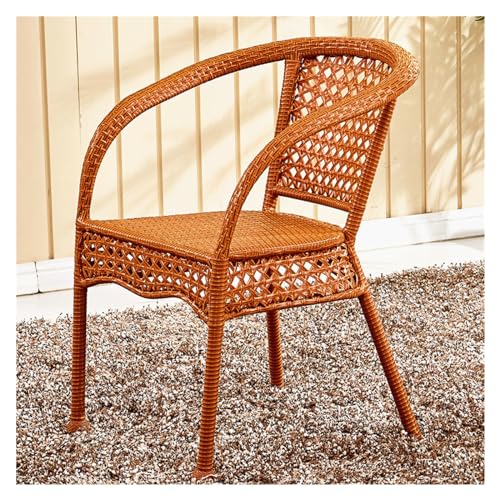 Rattan-Akzentstuhl Moderne stapelbare Rattan-Esszimmerstühle for den Innen- und Außenbereich, einzelner Rattanstuhl, Rückenlehnenstuhl mit Armlehne, Freizeitstuhl for Terrasse oder Restaurant Sessel(Y