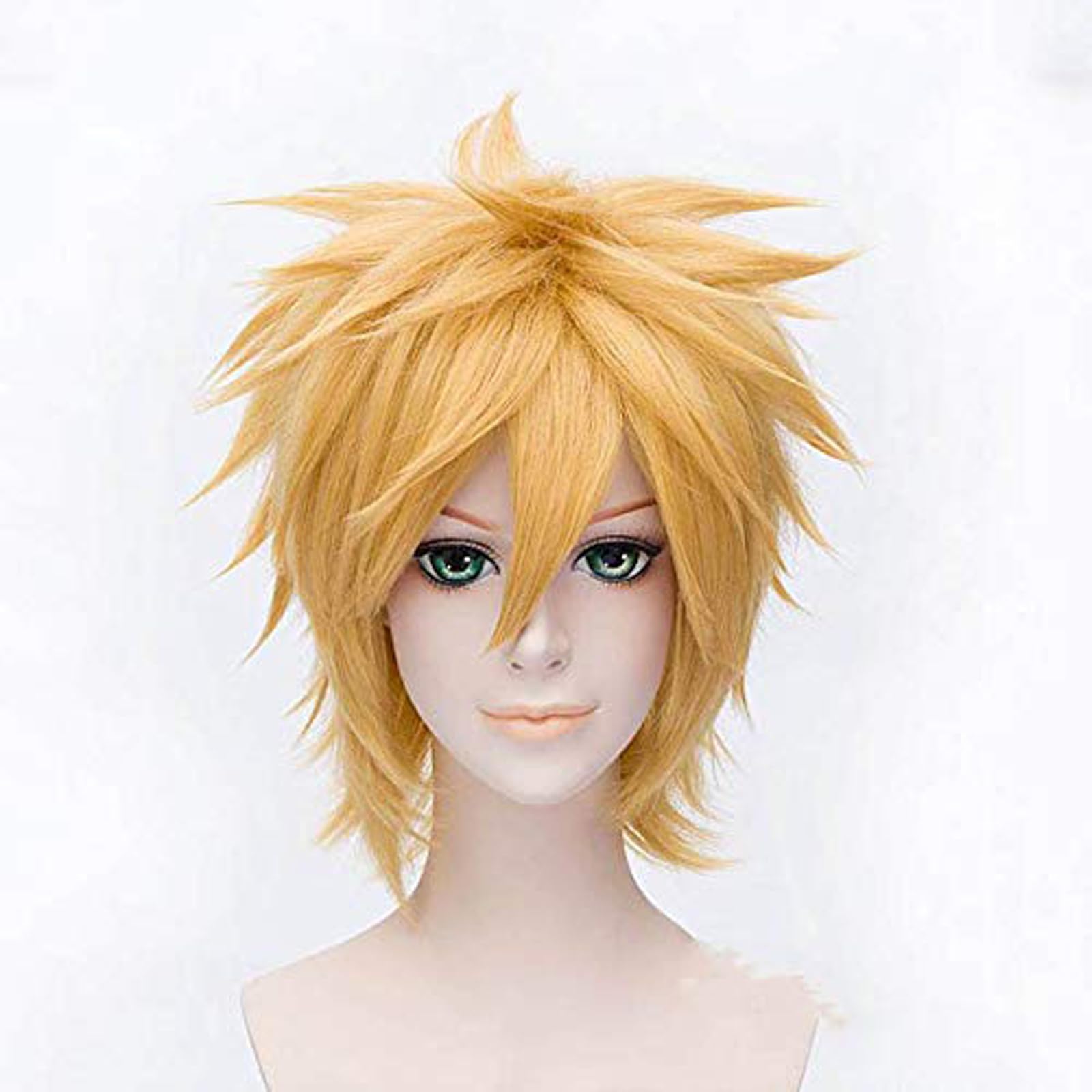 WCCNKK Uzumaki Namikaze Minato Perücken Golden Short Fluffy Shaggy Layered Hitzebeständige Synthetische Haare Cosplay Kostüm Perücke, Geeignet Für Halloween-Party