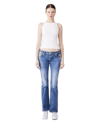 LTB Jeans Damen Roxy - Ausgestellt Fit mit Mittlere Taille und Reißverschluss in Blau aus Baumwollmischung - Größe W27L32