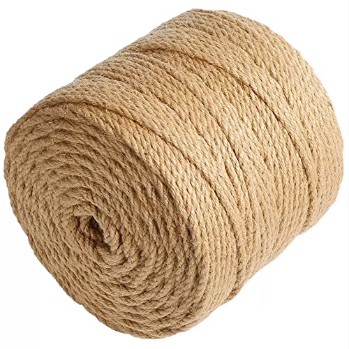 Dickes Seil, natürliches Juteseil, 50 m dicke Garten-Jute-Seilschnur, 4/5/6/8 mm Hanfseil, Gartenarbeit, Heimdekoration for Katzenkratzer, Reparatur und Austausch von Kratzbäumen (Größe: 5 mm, 50 m) (