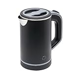 600W Kleiner Wasserkocher 800ml Reisewasserkocher Klein 5 Minuten schnelles Erhitzen Mini Wasserkocher Geeignet für Geschäftsreisen Camping Reisen Studentenwohnheime usw (Schwarz)