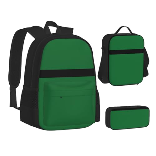 WURTON Lunchbox-Set, Motiv: Flagge des Sultanats von Delhi, bedruckt, 3-in-1-Rucksack und Federmäppchen, passende Kombination, Schwarz, Einheitsgröße, Schwarz, One Size