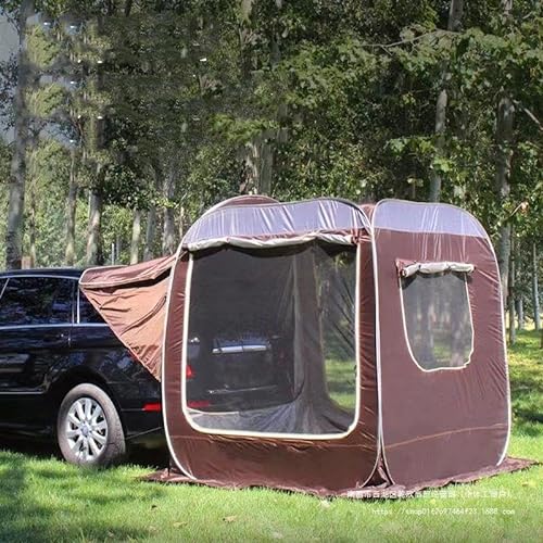 Auto Zelt für Heckklappe für Toyota Aygo (2014-2021), 210D Oxford-Stoff Wasserdicht Auto Heckzelt Sonnenschutz Autozelt SUV Camping Zelt UV Schutz Campingzelt,A/Brown