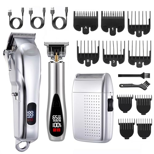 Kabellose Haarschneidemaschinen für Männer, präzises geschlossenes Haarschneide-Set, wiederaufladbar, Barber Clipper, Bartschneider, elektrischer Nasenhaarschneider, professionelle