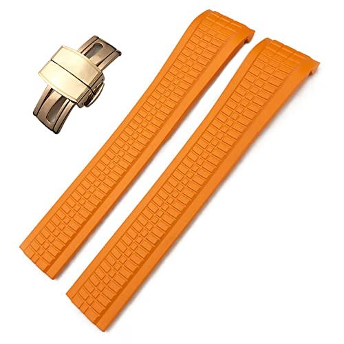 BANDKIT 21 mm buntes fluoröses Gummi-Uhrenarmband für Patek 5164A 5167A Aquanaut Philippe Serie Schmetterlingsschnalle Silikon-Uhrenarmband, NO Buckle, Achat