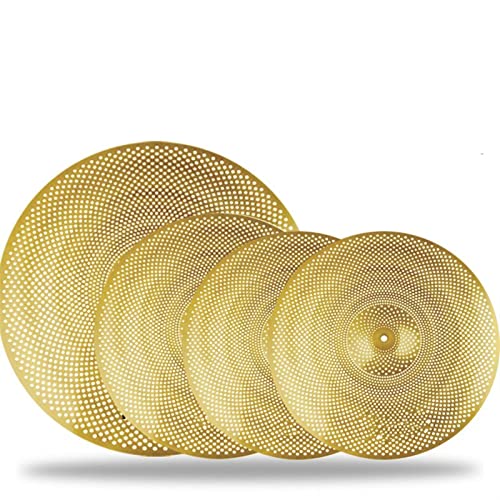 Splash Cymbal Trommel Kit Cymbal Mute Cymbal Soft Cover Cymbal Schalldämpfer Cymbal 14/16/11/18/20 Cymbals (Color : Gold)