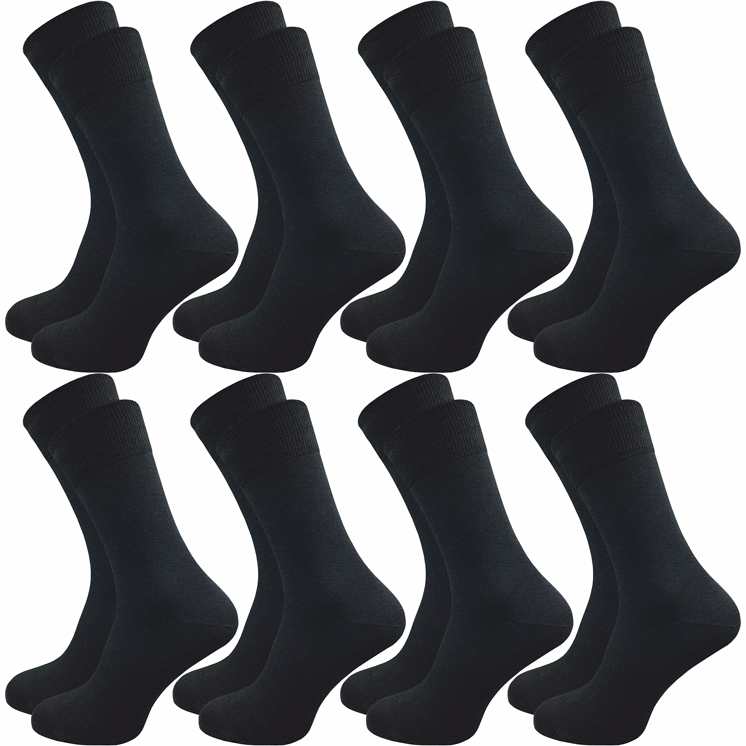 GAWILO Herren Socken aus 100% Baumwolle (8 Paar) | Ohne drückende Naht | Baumwollsocken mit verstärkter Ferse & Fußspitze (39-42, schwarz)