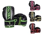 VECTOR SPORTS Boxhandschuhe aus Maya-Leder, handgefertigt, für Boxen, Kickboxen, Sparring, Training mit Boxsack, 8–16 Unzen (227-454 g), grün, 227 g