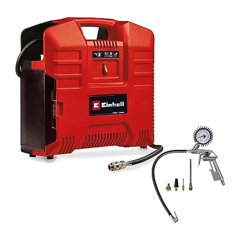 Einhell Akku-Koffer-Kompressor TE-AC 36/8 Li OF Set-Solo Power X-Change (36 V, max. 8 bar, ölfrei, Ansaugleistung 130 l/min, inkl. 3-tlg. Adapter-Set, ohne Akku & Ladegerät)