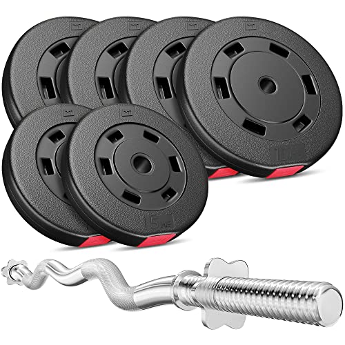 Hop-Sport Hantelset 57 kg SZ-Stange Hantelcheiben 4x10 kg + 2x5 kg