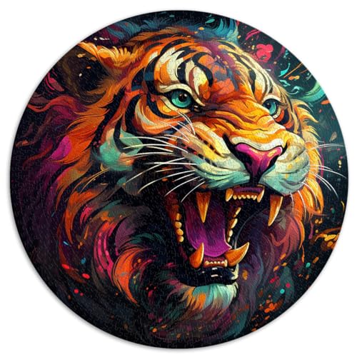 Spielzeug-Puzzle Wilder Tiger Puzzle 1000 Teile für Erwachsene 26,5x26,5 Zoll Entspannungspuzzle Spiele-Denkspiel-Puzzle Heimdekoration