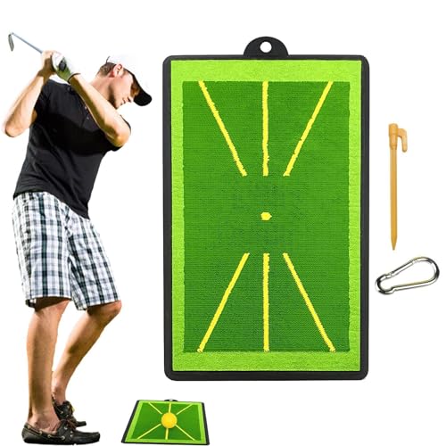 Golf-Schwingmatte, Golfschlagmatte, fortgeschrittene Führungen, Golfschlagmatte | Austauschbare Golf-Schaukelmatte mit robuster Gummibasis, mit Rückkehr auf dem Schaukelpfad, p