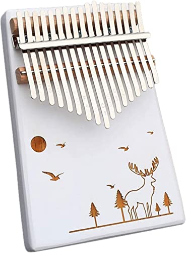 Kalimba Thumb Qin, Daumenklavier, Kalimba-Daumenklavier mit 17 Tasten, Marimba-Fingerklavierinstrument, mit Stimmhammer, Lernanleitung, Klavier, bestes Geburtstagsgeschenk, (White Dream Serie) Weiß A