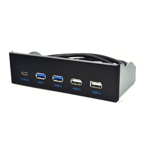 Osdhezcn 5,25 Zoll Medien-Dashboards USB 3.1 Frontpanel 2 USB 3.0 + 2 USB 2.0 + TypeC TypeE für PC Desktop 5,25 Zoll ROM Laufwerksschacht USB 3.0 + USB 2.0 + TypeC