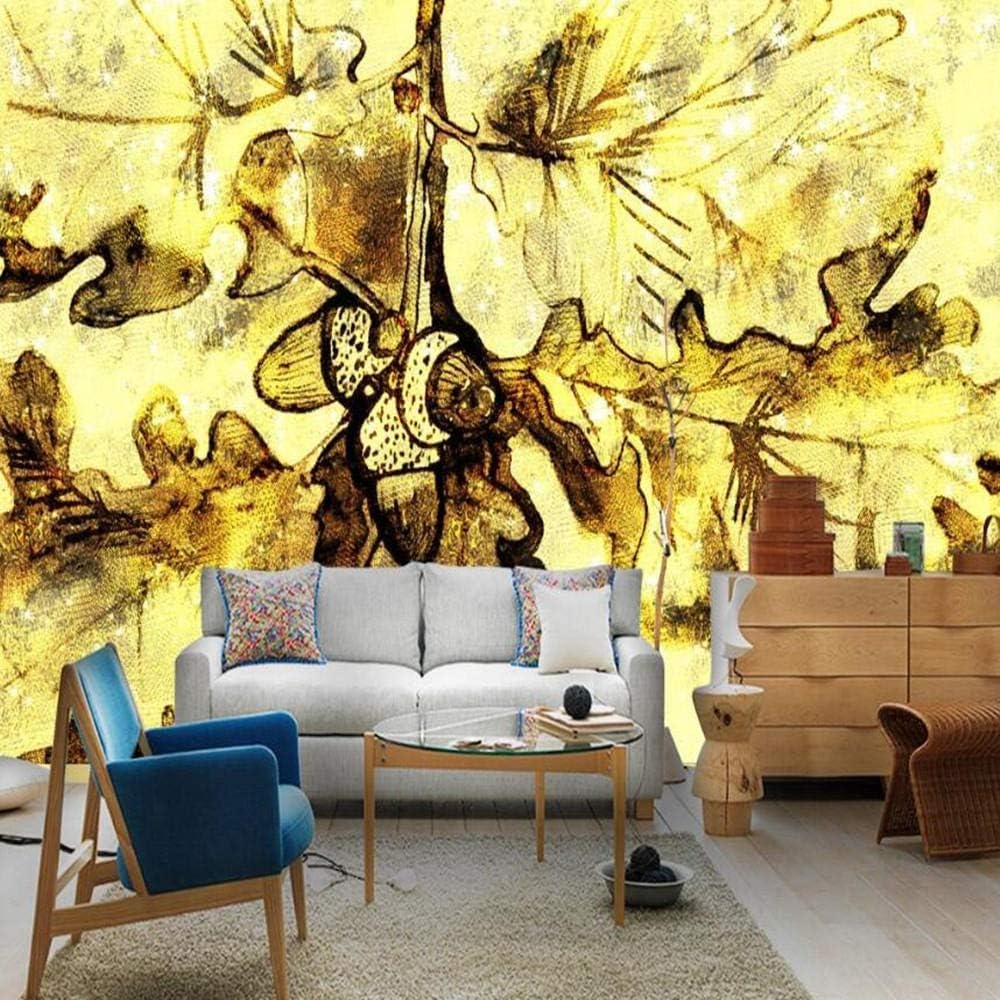 Abstrakte Goldene Unregelmäßige Formen 3D Tapete Poster Restaurant Schlafzimmer Wohnzimmer Sofa TV Dekorative Wand-250cm×170cm