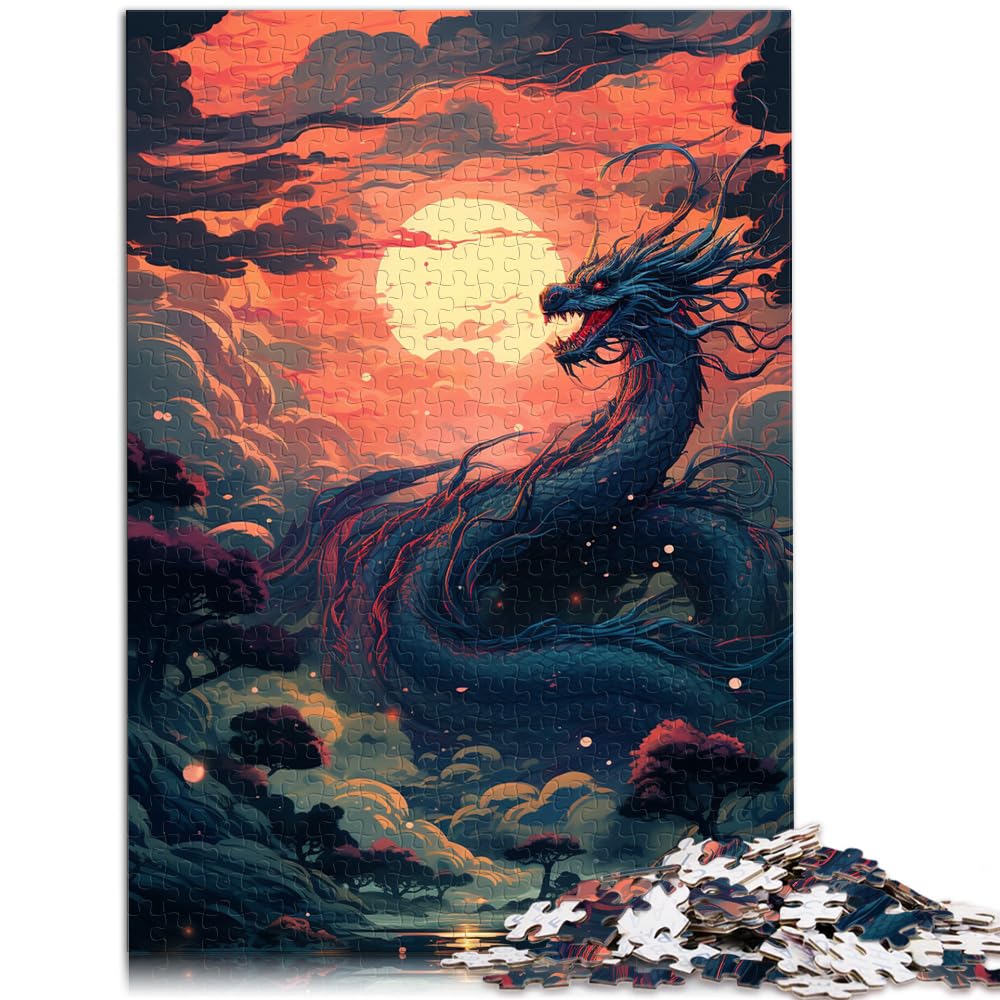 Puzzles, Geschenke, Spielzeug, mythischer Drache, 1000 große Teile, Puzzle für Erwachsene, vollständig ineinander greifenden und zufällig geformten Teilen, 1000 Stück (50 x 75 cm)