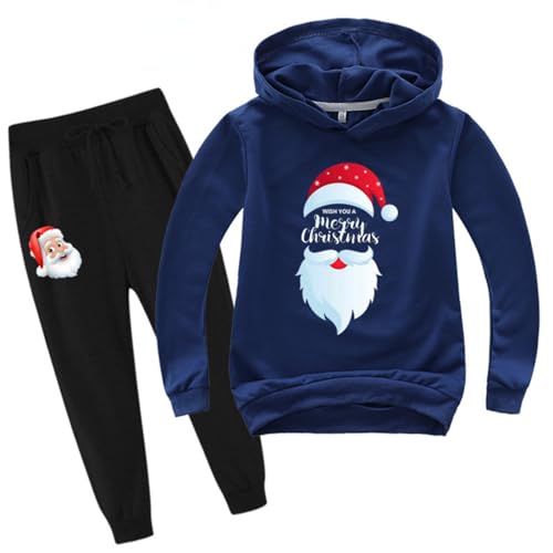 RIAAJ Christmas cartoon kinder Pullover Sweatshirt Anzug unisex Trainingsanzug Sets Hoodie und Jogginghose Anzug für Kinder (Weihnachten10,120)