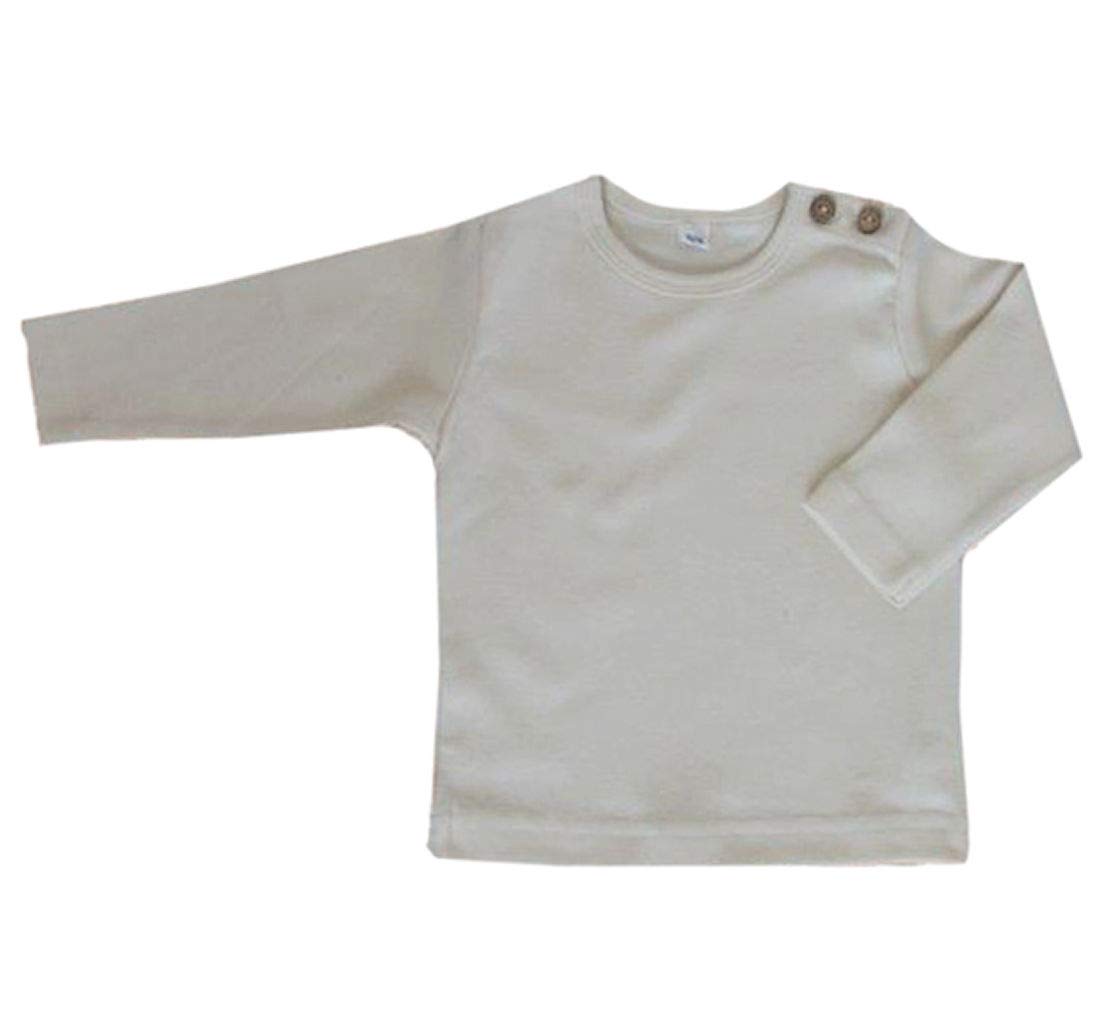 Baby Kinder Langarmshirt Bio-Baumwolle 13 Farben T-Shirt Shirt Jungen Mädchen Gr. 50/56 bis 140 (74-80, Natur)