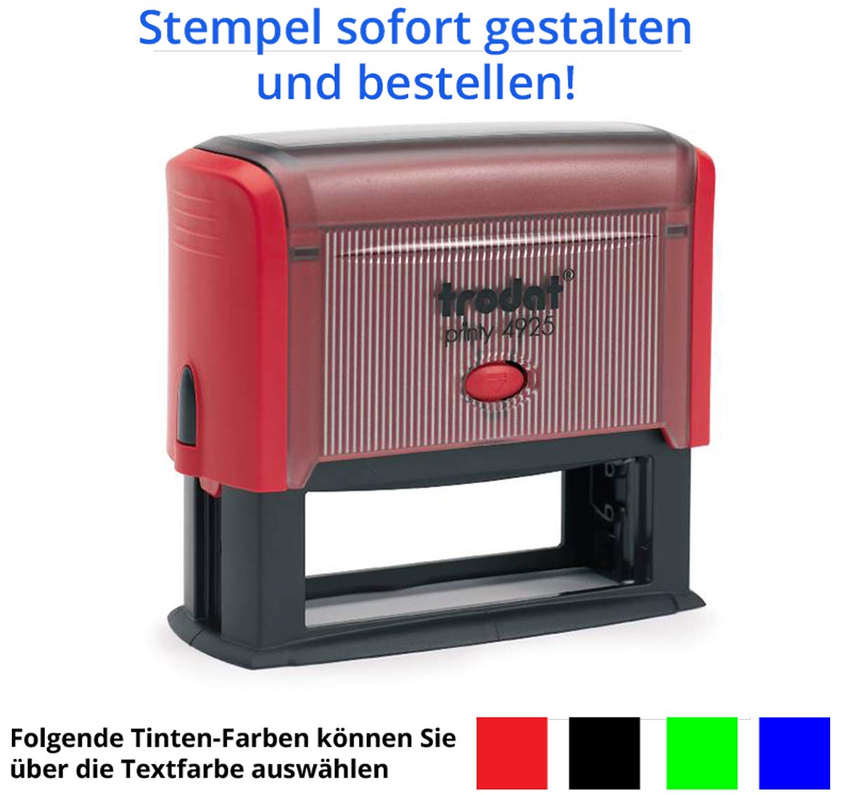 Stempel Trodat Printy 4925 (82x25 mm), für 9 Zeilen, in verschiedenen Farben, gleich Online gestalten!!! (rot)