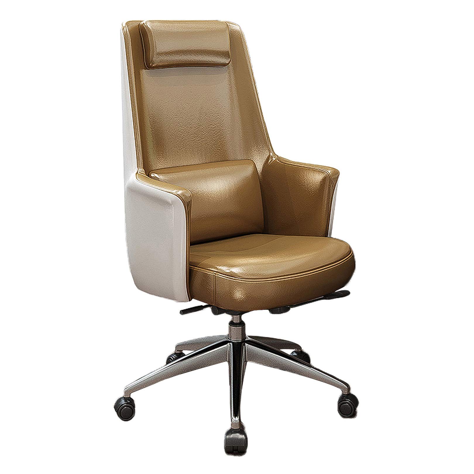 QYZUJIKL Home Ergonomischer Bürostuhl Drehstuhl Sitztiefe verstellbar Verstellbarer Drehstuhl Rolling Executive Commercial Drehstuhl PU-Leder Executive Schreibtischstuhl