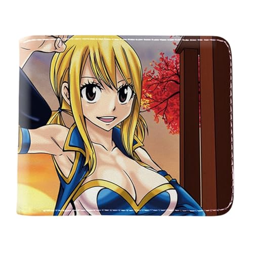 RYNDEX FAI-ry TA-il Geldbörse Anime Mittelgroß, Cartoon-Druck Kleiner Geldbeutel, PU Leder Geldbörse Kreditkartenhalter(Color:Multicolor 12)