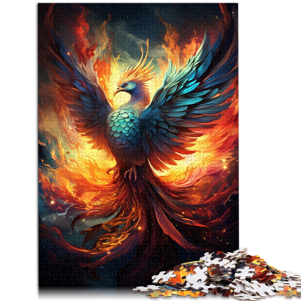 Puzzle Feuerfarbener Phönix 1000 Teile Puzzle für Erwachsene Holzpuzzle ganze Familie 1000 Teile (50x75cm)