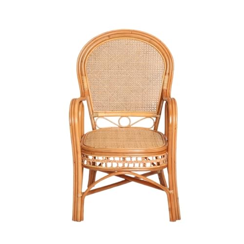 yixinzi-2024 Rattan-Akzentstuhl Natürlicher Rattan-Esszimmerstuhl, moderner böhmischer Rattanstuhl, Lounge-Stuhl mit Sessel for Wohnzimmer Sessel(Yellow)