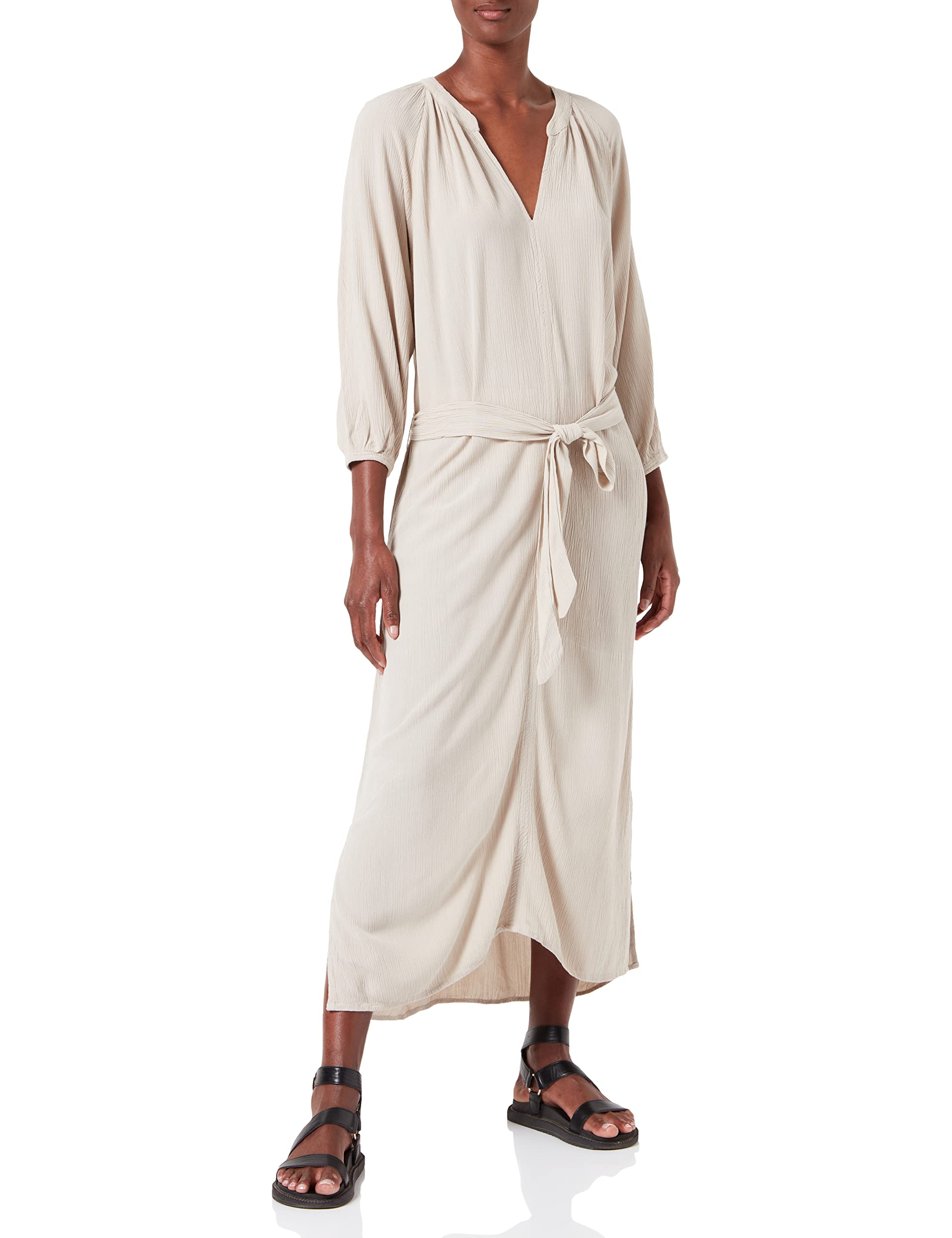 TOM TAILOR Damen Tunica Kleid mit Bindegürtel 1031362, 29517 - Sand Stone Beige, 38