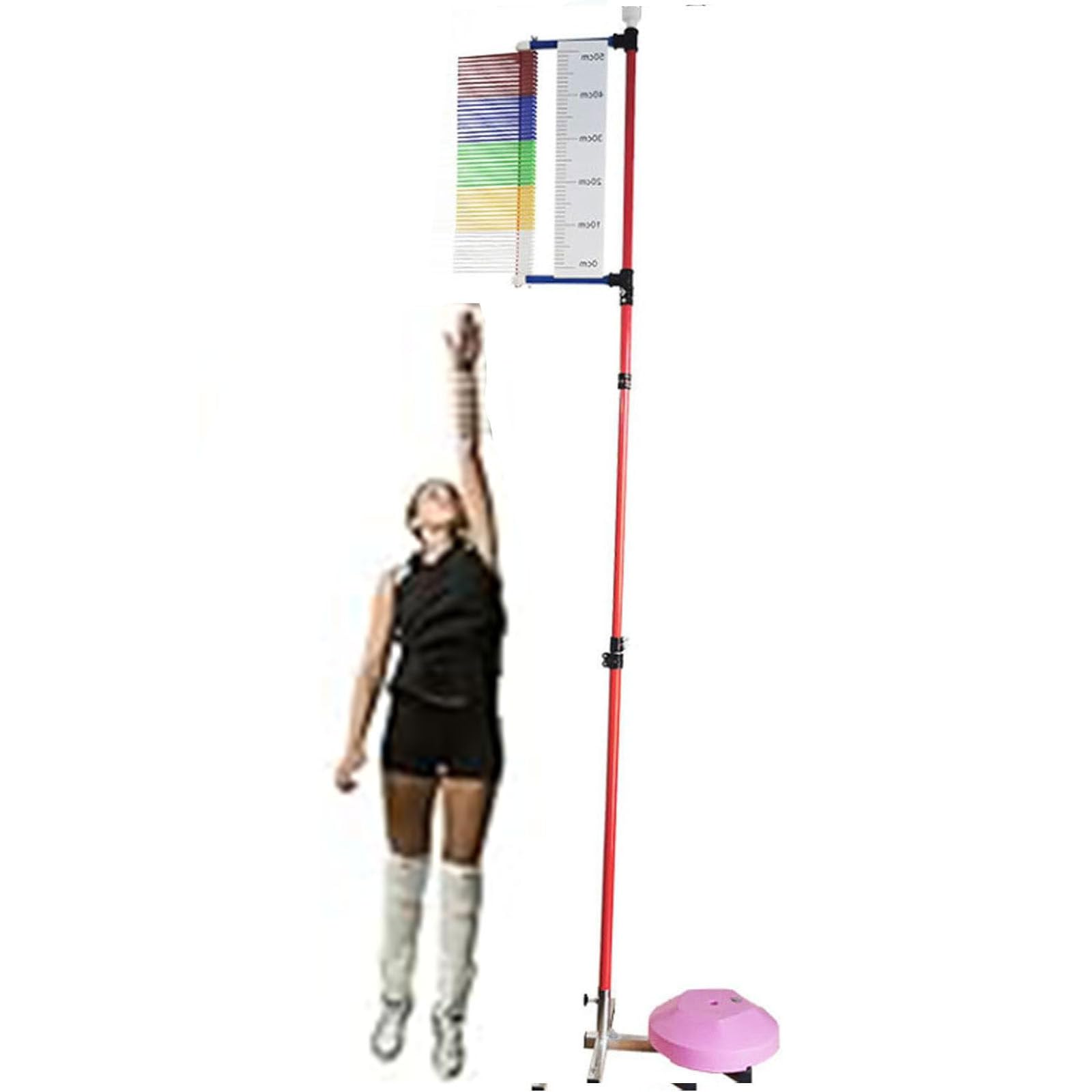 lwjunmm Sprungmess-Teststab-Werkzeug, vertikaler Sprungtester, Basketball-Volleyball-Sprungtest-Bewertungstool, 1,2 m–3,5 m vertikaler Sprungtrainer für Kinder und Jugendliche, tragbares