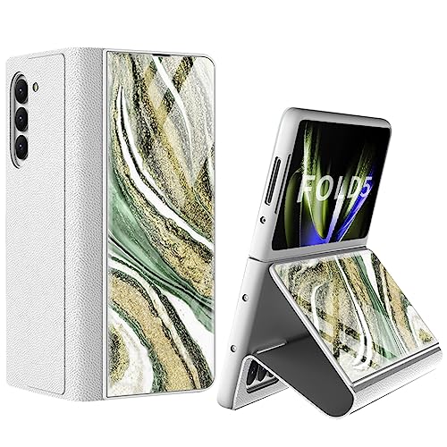 Hauw Hülle für Samsung Galaxy Z Fold5 5G Handyhülle,Kratzfest Gehärtetes Glas Flip Ledertasche für Samsung Galaxy Z Fold5 5G,Muster 23