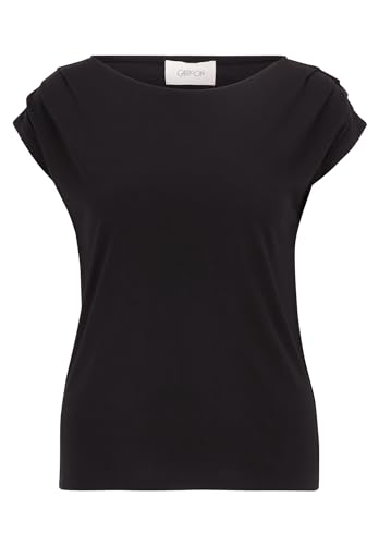 Cartoon Damen Basic Shirt mit überschnittenen Ärmeln Schwarz,40